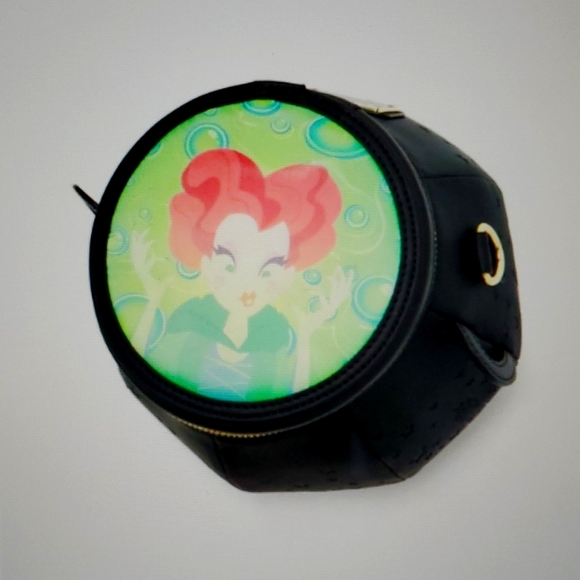 NWT: DISNEY LOUNGEFLY HOCUS POCUS "Glow-In-The-Dark" CAULDRON CROSSBODY BAG 2Fer - Picture 1 of 15
